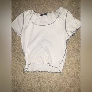 Brandy Tshirt, White with black trim